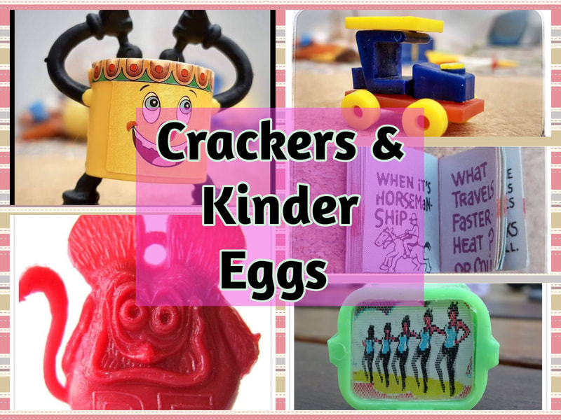 crackers and kinder egg toys 